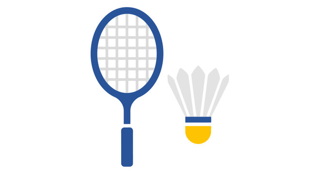 Badminton racket and shuttlecock sports equipment.