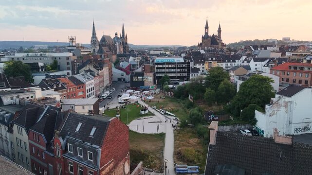 Aachen viewed from a drone