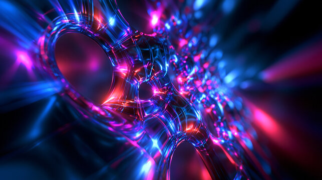 Abstract Glowing Neon Organic Matrix Background