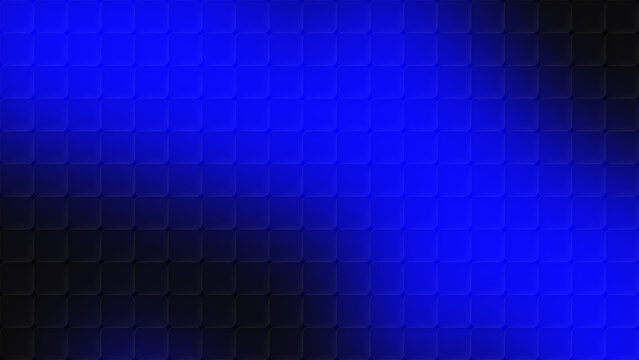 Abstract neon blue and black gradient cubic glass pattern background