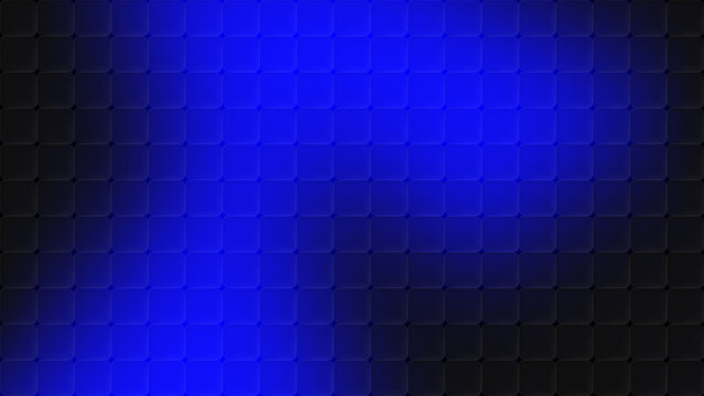 Neon blue and black gradient cubic glass pattern background