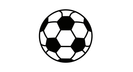 Fototapeta premium Black and white soccer ball icon.