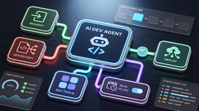 AI Development Agent Automating Code Repositories, Testing, Build Pipelines and Software Deployment