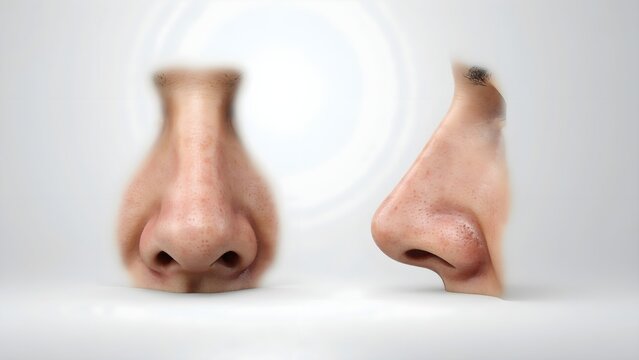 Realistic Human nose 3D  illustration isolated on white