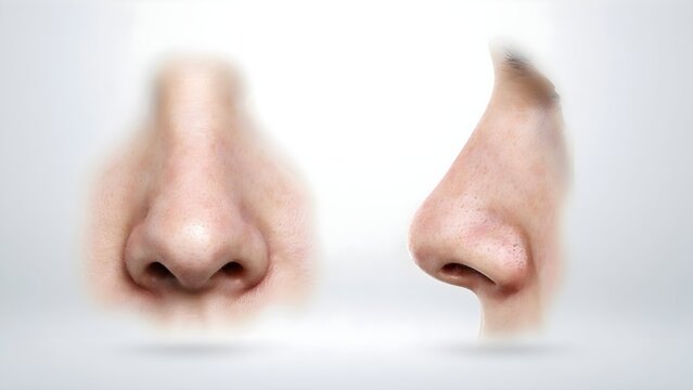 Realistic Human nose 3D  illustration isolated on white