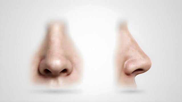 Realistic Human nose 3D  illustration isolated on white