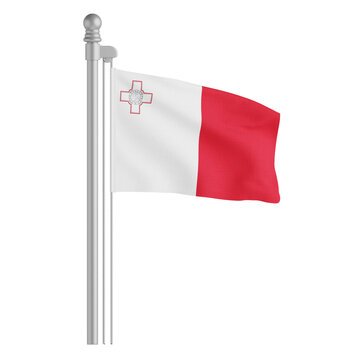 Malta Flag On Flagpole