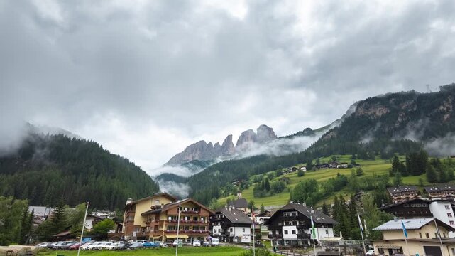 Campitello di Fassa - Fassa Valley - Italy - Time lapse