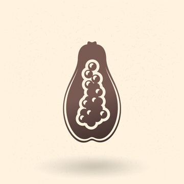 Vector Basic Icon of Papaya Fruit