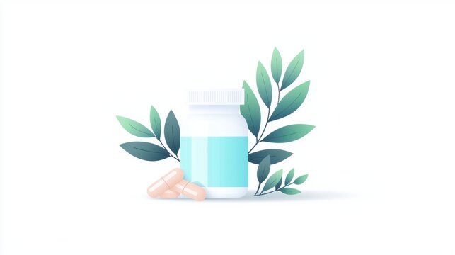 Vitamin Bottle Icon Minimal vitamin bottle design with bold lettering, highlighting ease of use and effectiveness.