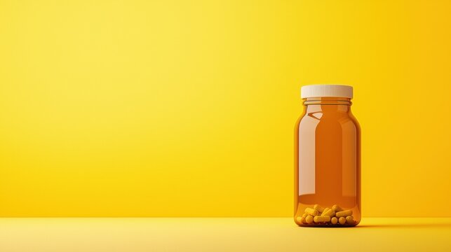 Vitamin Bottle Icon Amber bottle with a clean label, highlighting the simplicity and purity of the vitamins inside.