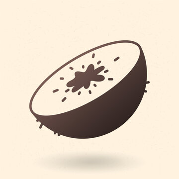 Vector Basic Icon of Kiwi Fruit