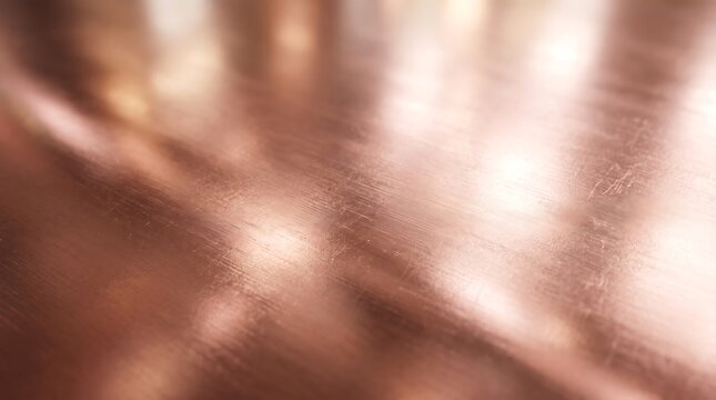 Brushed Rose Gold Metallic Surface with Light Reflection
