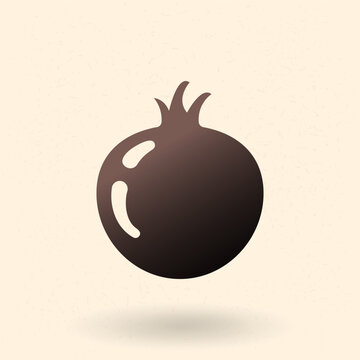 Vector Basic Icon of Pomegranate