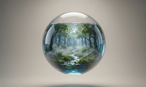 crystal ball in the glass