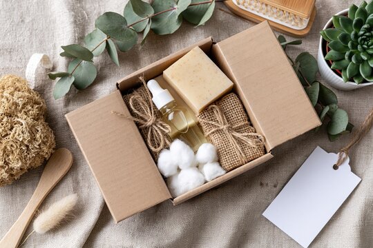 The Natural Skincare Gift Box with Handmade Soaps, Oils, and Rustic Accessories