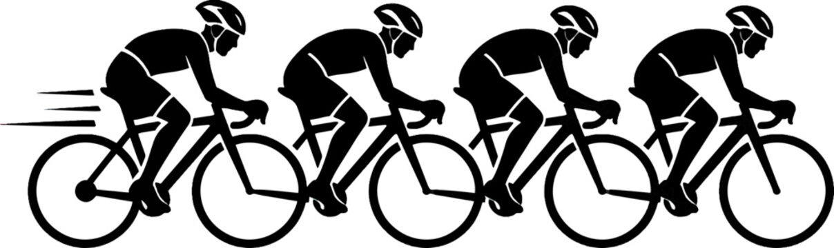 Vector Silhouette for World Bicycle Day, World Bicycle Day Sports Concept with Cyclists