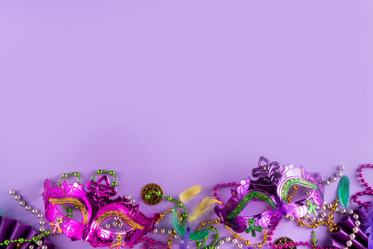 Mardi Gras colorful holiday greeting card background