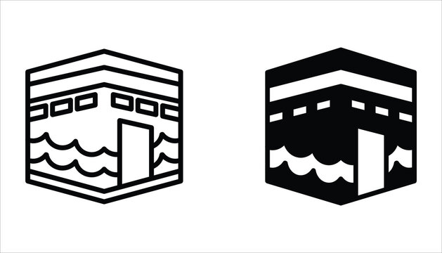 Kaaba icon set. Kaaba vector illustration for web design, app and UI.