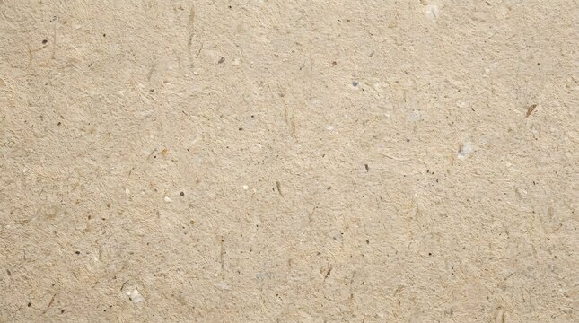 Recycled pulp paper texture background with natural fibers and grainy beige surface
