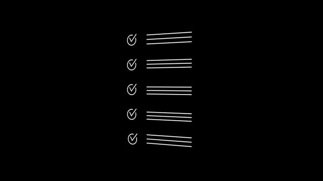 Professional entrepreneur businessman working in office check checklist form document report checkbox questionnaire task to-do list. Motion graphics of verified concept
