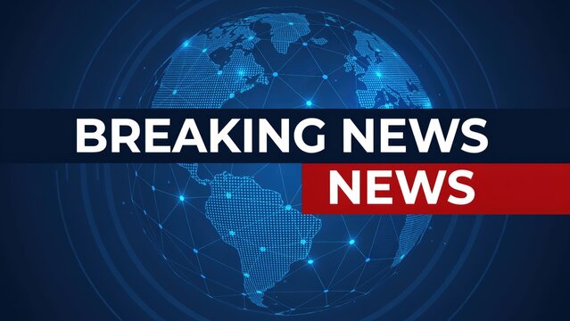 Breaking news with digital globe and network connections