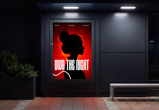 Indoor Lightbox Poster Mockup