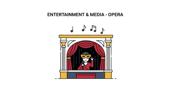Cartoon cat in opera costume singing.