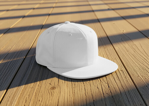 Snapback Cap on a Rustic Wooden Surface