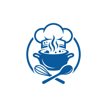 Chef Hat and Cooking Pot Vector Illustration
