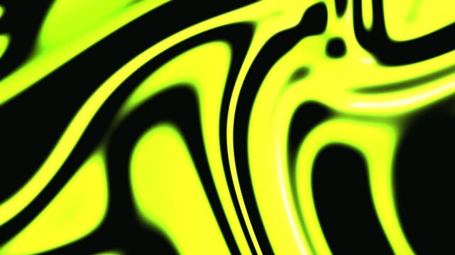 Abstract yellow and black liquid fluid motion background animation