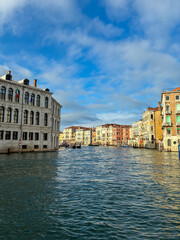 Grand Canal in Venice, Italy Under a Dramatic Blue Sky © Kirill