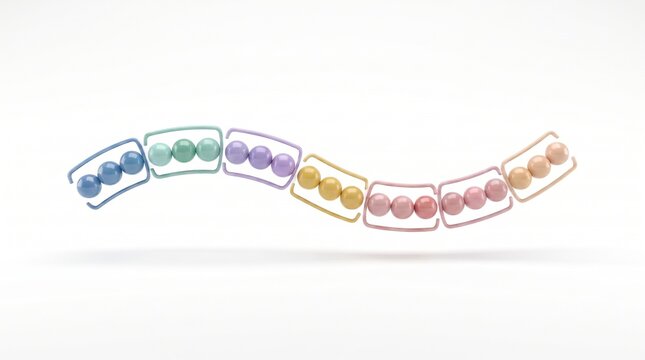 Classic codon triplet code concept 3D illustration white background
