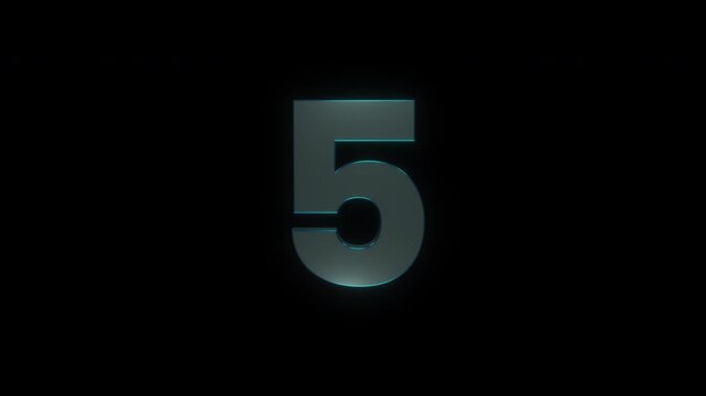 10 second digital countdown timer animation on transparent background. Rotating blue numbers overlay.