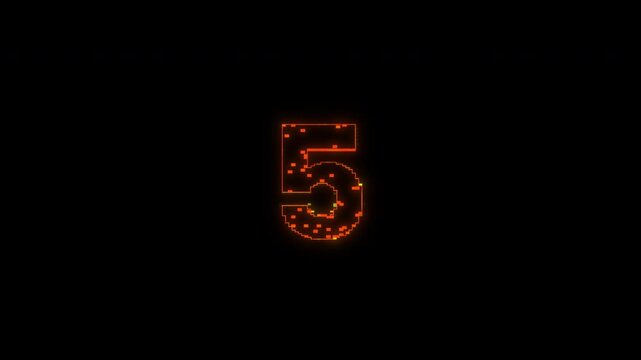 Digital pixel countdown 10 to 0 with orange glow on transparent background.