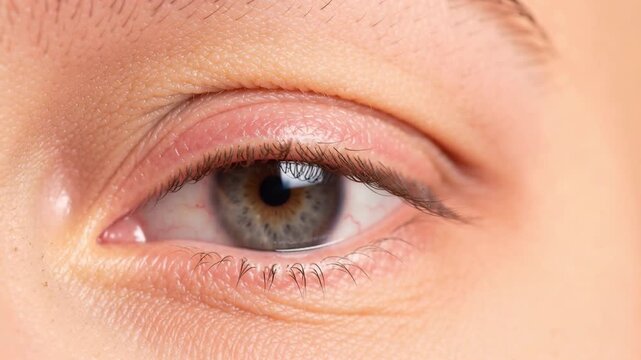 The stages of an eye infection. It starts with redness and swelling of the eyelid and progresses to healing. The location is a home setting during daylight