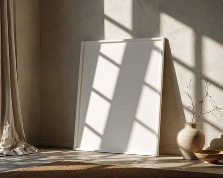 Beautiful Cozy Interior With Blank Framed Wall Art Mockup