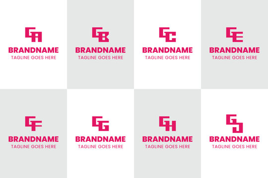 Letters GA GB GC GE GF GG GH GJ Monogram Logo, for AG BG CG EG FG GG HG JG initials