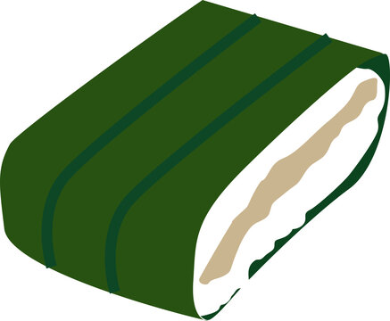 vector illustration of a indonesian snack called sticky rice or in indonesia is Lemper