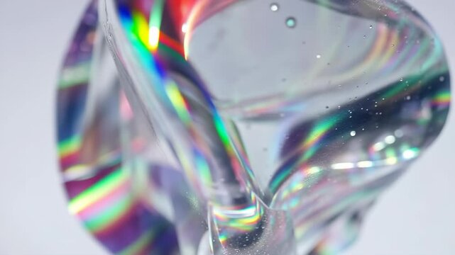 Abstract Translucent Sculptures with Rainbow Light Refraction