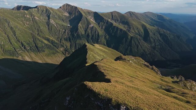 Narrow crest leading into Fagaras wilderness