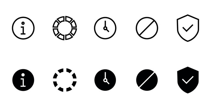 Loading Spinner and Status Icon Set Vector