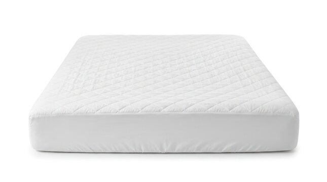 Comfortable white quilted mattress with soft texture for sleep and rest