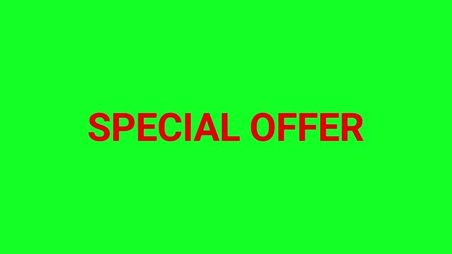 Special offer text displays in a prominent red font style centered on a vibrant green color block for promotional use.