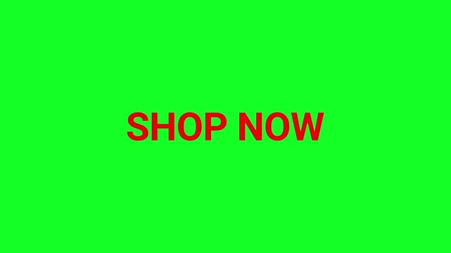 Shop now text rendered in bold brown typography over a solid green background provides a direct and effective invitation for customers to engage with online retail stores.