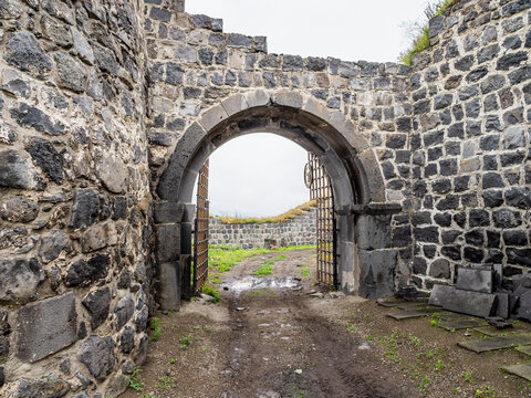 Entry to medieval Lori Berd fortress in Armenia