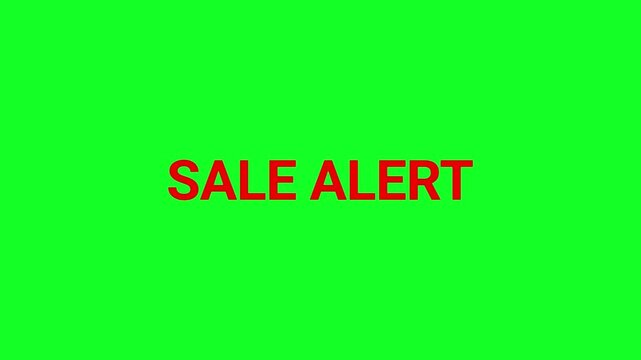 Sale alert text features bold red lettering on a bright green field to capture consumer attention for shopping events.