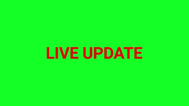 Live update text is displayed in a clean red typeface on a solid green background to provide real time information.