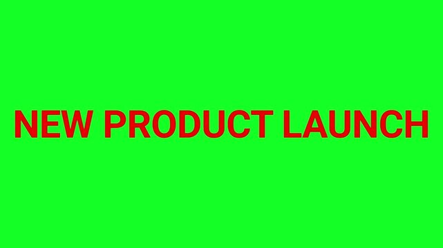New product launch text appears in bold red letters against a solid green background to signify a marketing announcement.