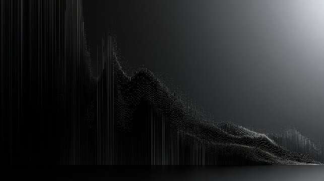 Abstract digital particle waveform visualization for technology data background and motion graphics concept design